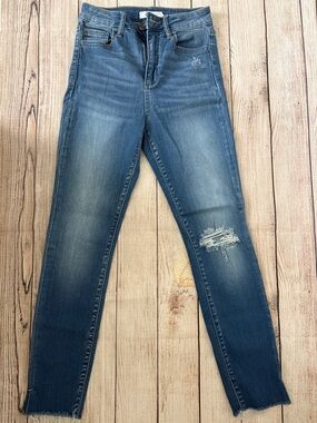 Cello Distressed Blue Skinny Jeans